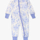 Baby Girls Bamboo Viscose Periwinkle Butterfly Garden Convertible Ruffle One Piece Footie Pajama