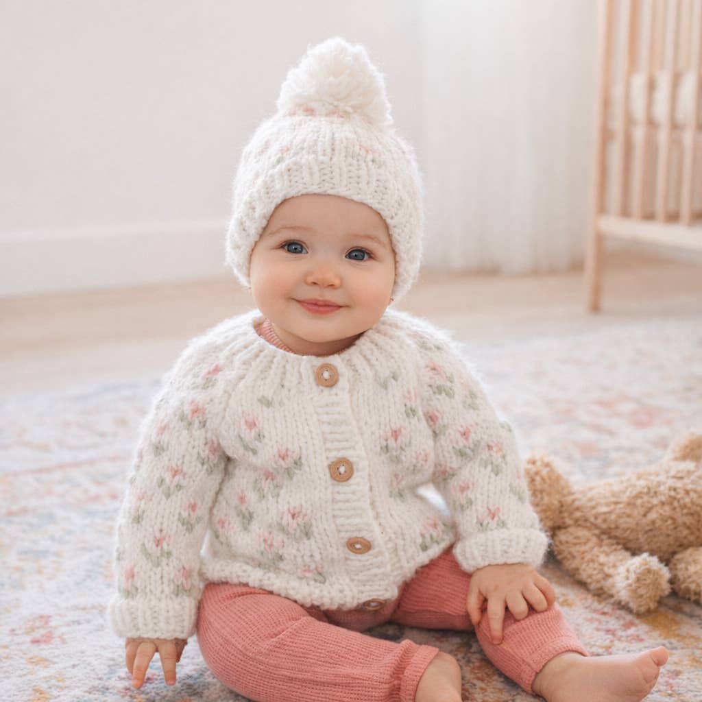Bitty Blooms White Cardigan Sweater Baby & Toddler