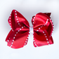 Red Pom Pom Trim Hairbow