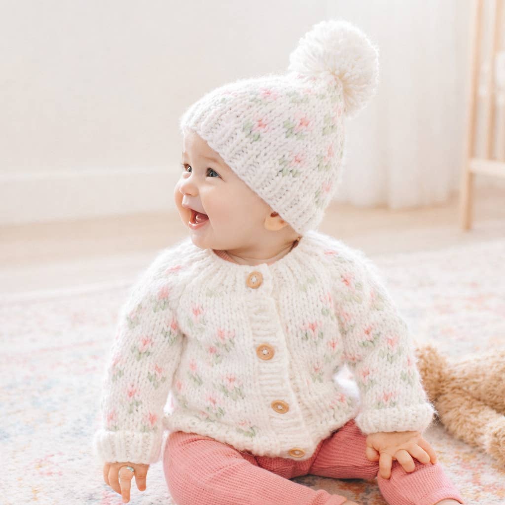 Bitty Blooms White Cardigan Sweater Baby & Toddler