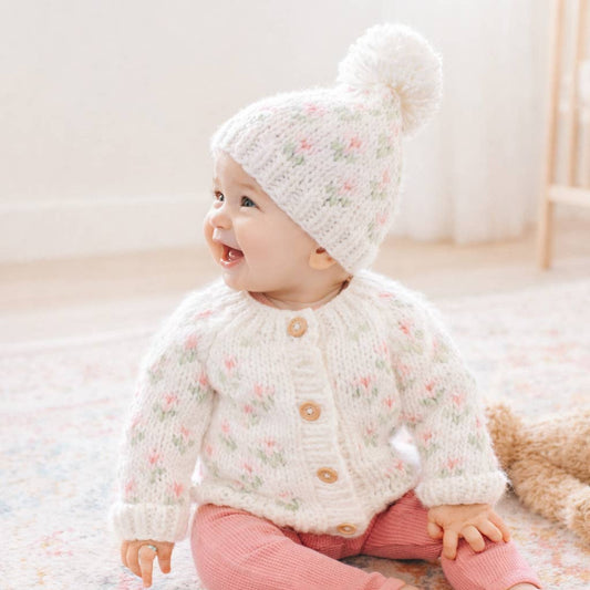 Bitty Blooms White Cardigan Sweater Baby & Toddler