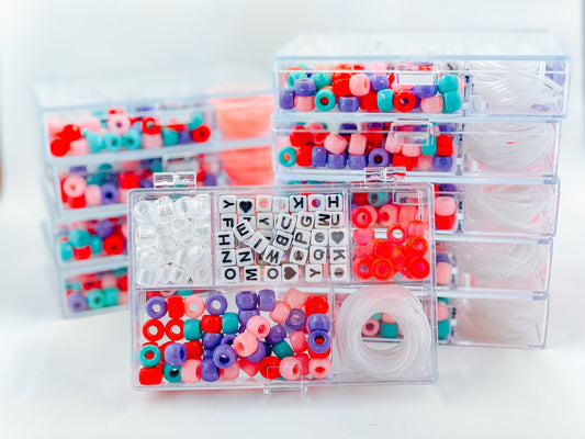 Valentines DIY Bead Kit, Gifts, Set, Classroom Gift, 10 Pack
