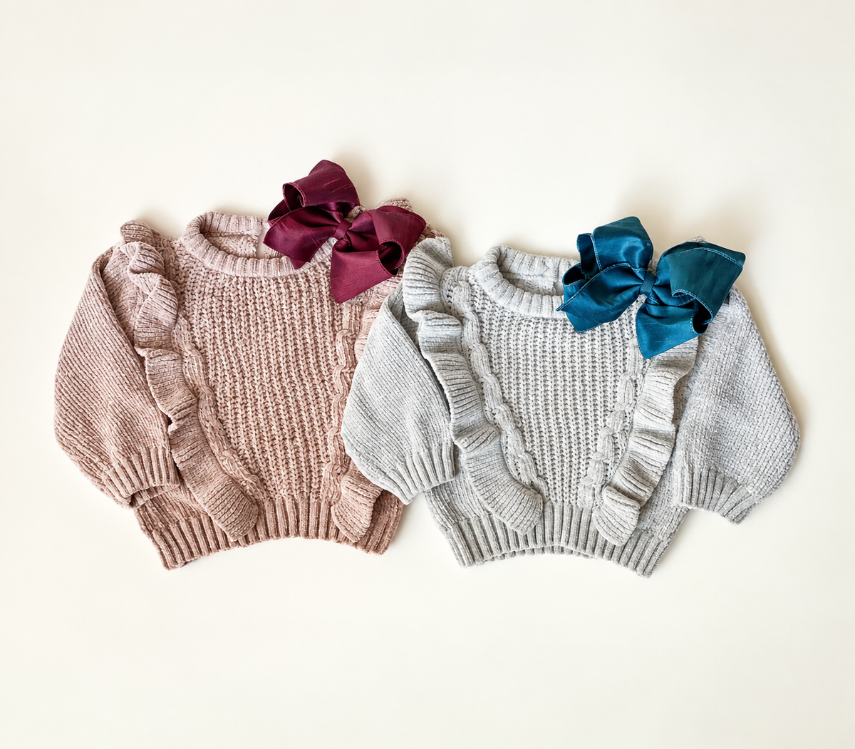 Baby Girl Chunky Knit Bow Sweater