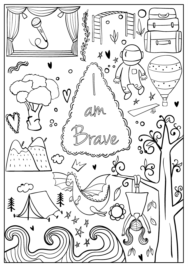 Coloring Book for Girls - "I Am Confident, Brave &..."