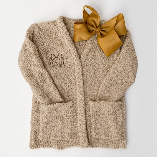 Girls Personalized Cozy Cardigan – Custom Embroidered
