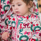 Baby Girls Bamboo Viscose Holly Bows Convertible Ruffle One Piece Footie Pajama