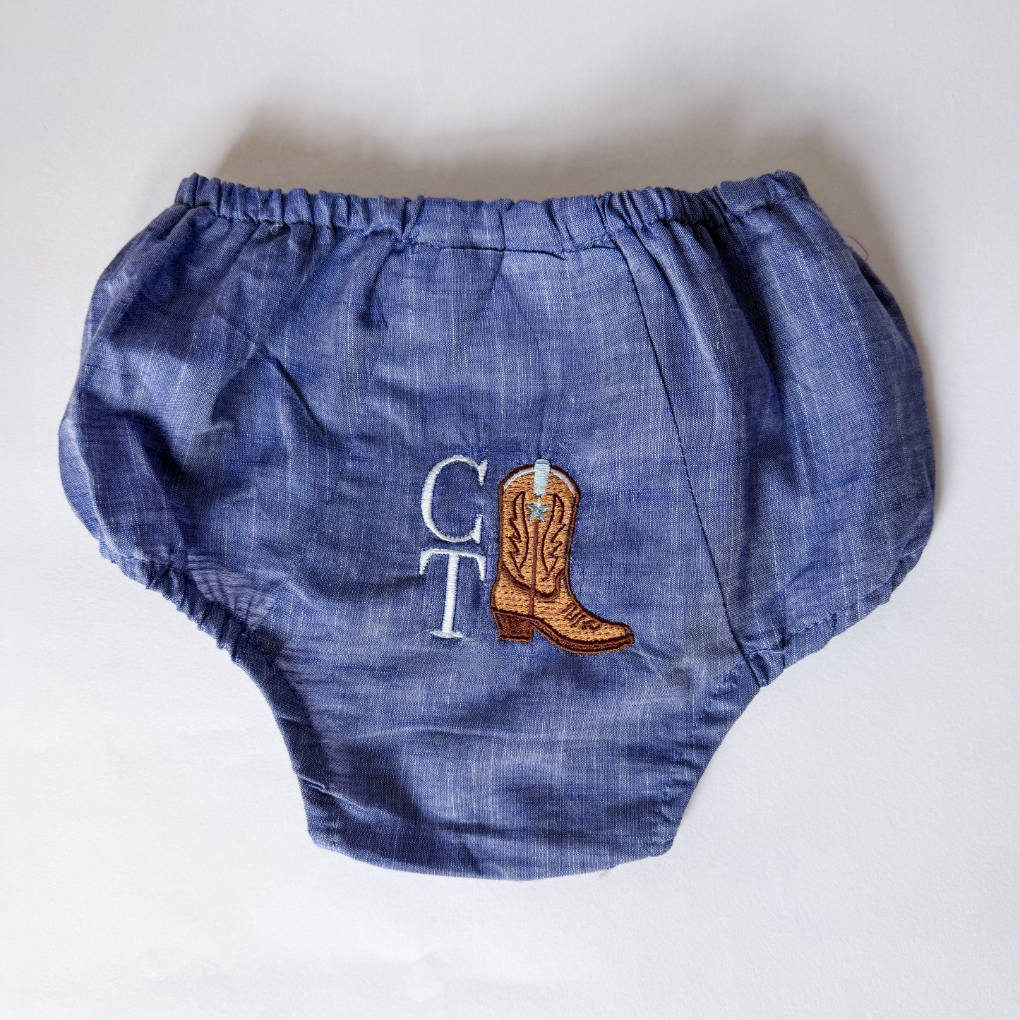 Baby Boy Little Cowboy Chambray Diaper Cover / Bloomers - Savannah Creations