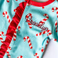 Baby Girl Candy Cain Print Ruffle Christmas Pajamas - Savannah Creations
