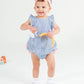 Baby Girls Blue Seersucker Classic Ruffle Bubble Romper - Savannah Creations