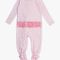 Baby Girls Cotton Modal Pink Gingham Footed Ruffle One Piece Pajama - Savannah Creations