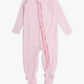 Baby Girls Cotton Modal Pink Gingham Footed Ruffle One Piece Pajama - Savannah Creations