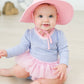 Baby Girls Periwinkle Blue Seersucker Tulle Skirted One Piece Rash Guard - Savannah Creations