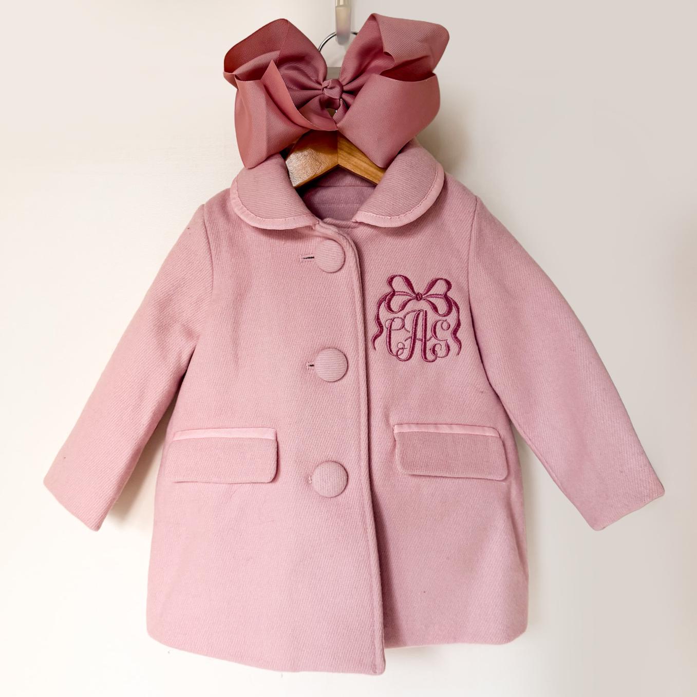 Baby Toddler Monogrammed Peacoat- Birthday, Valentine's Girly Coquette Coat
