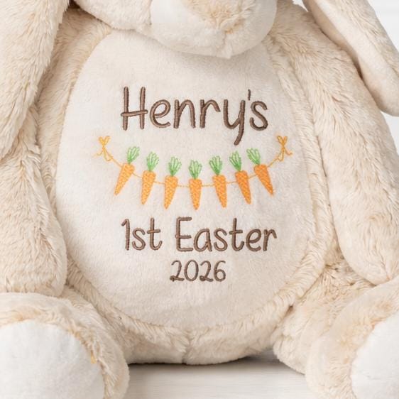 Baby's First Easter Embroidered Customized Bunny, Personalized with Name