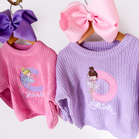 Ballet Embroidered Sweater - Savannah Creations