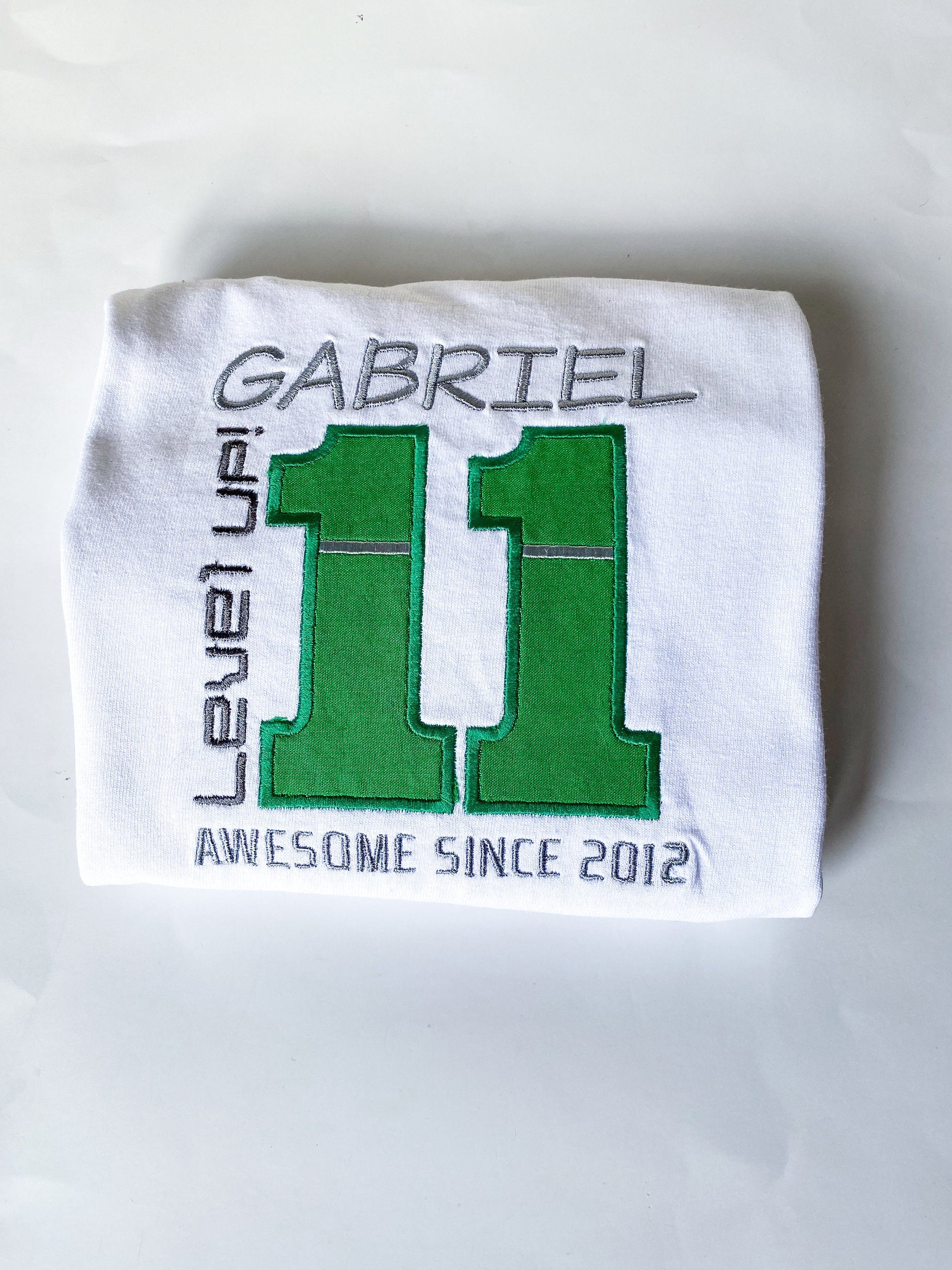 Boy Birthday Gift Set: Embroidered Gamer Shirt, Activity Book, Monogrammed Bag