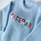 Boys' Personalized Christmas Name Sweater — Baby Blue - Savannah Creations
