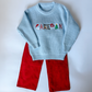 Boys' Personalized Christmas Name Sweater — Baby Blue - Savannah Creations