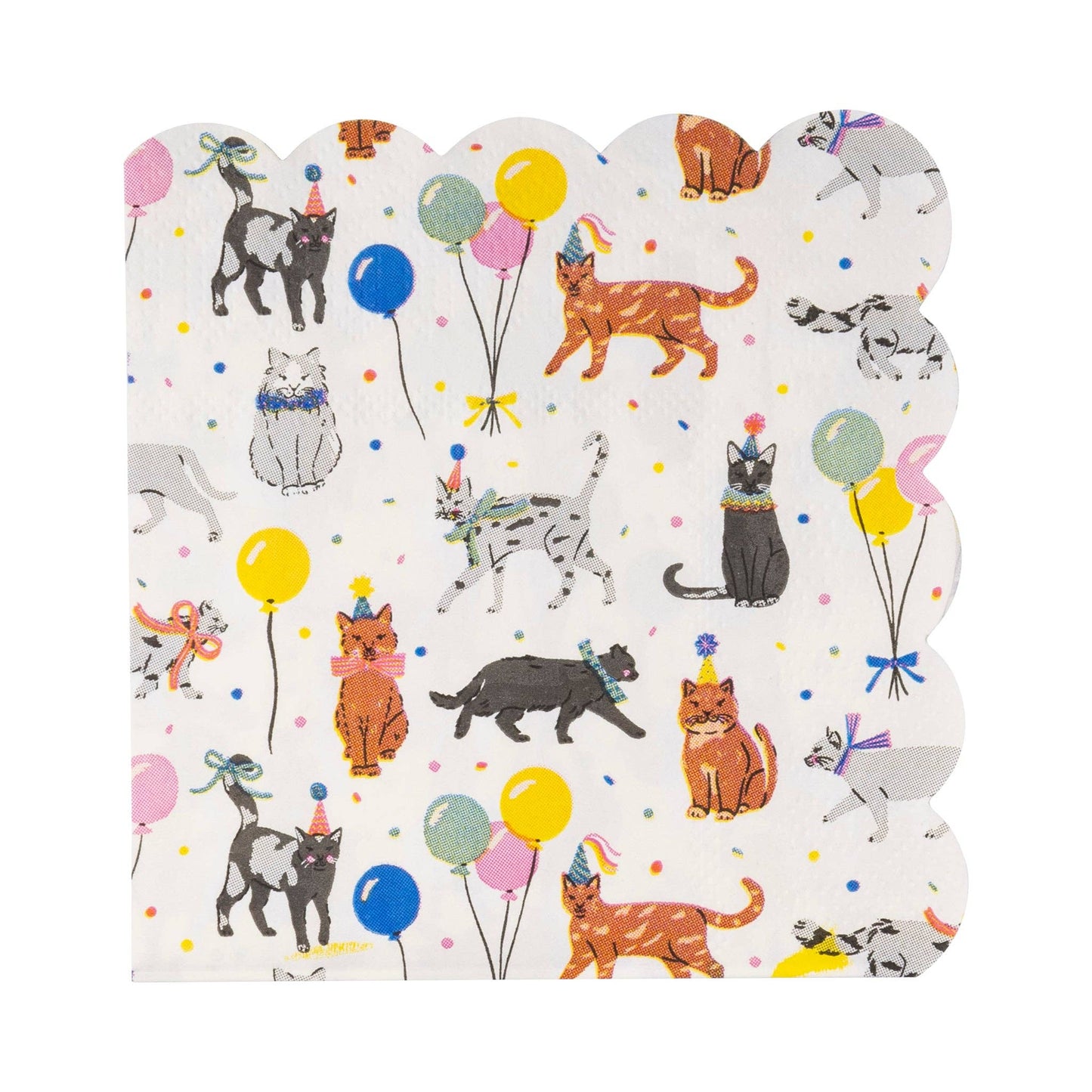 Cat-Themed Gold Foil Cocktail Napkins - Pack of 18 - Savannah Creations