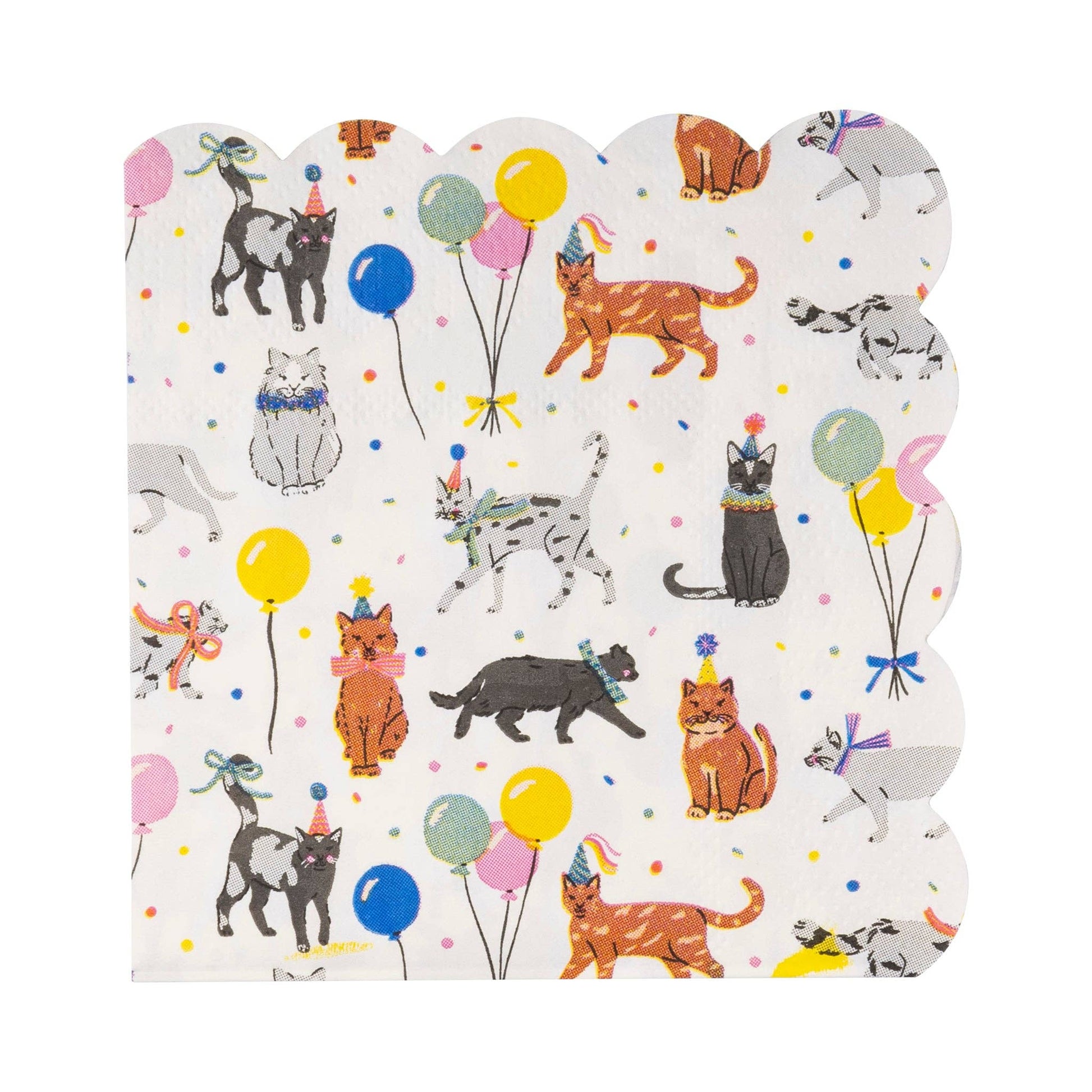 Cat-Themed Gold Foil Cocktail Napkins - Pack of 18 - Savannah Creations