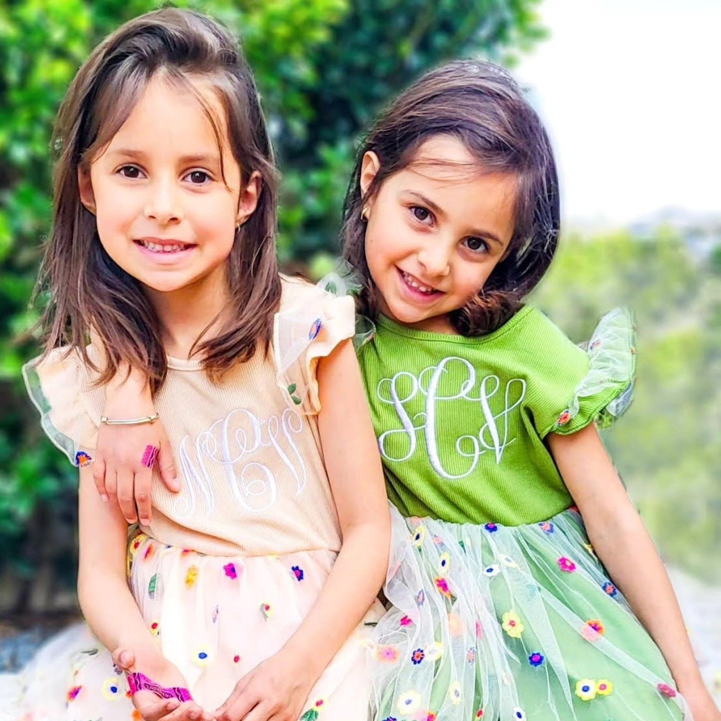 Charming Monogrammed Floral Spring Dress for Girls - Savannah Creations