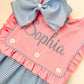 Monogrammed Sibling Outfit: Embroidered Dress & Shorts Set