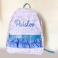 Monogrammed Coquette Backpack: Bow & Flower Ruffle, Nylon, First Day of School
