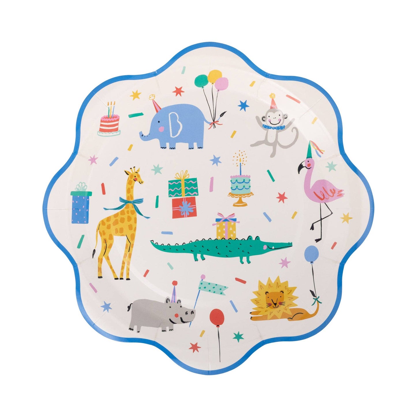 Colorful Animal Party Plates - 8 Pack, 9'' Fun Birthday Theme - Savannah Creations