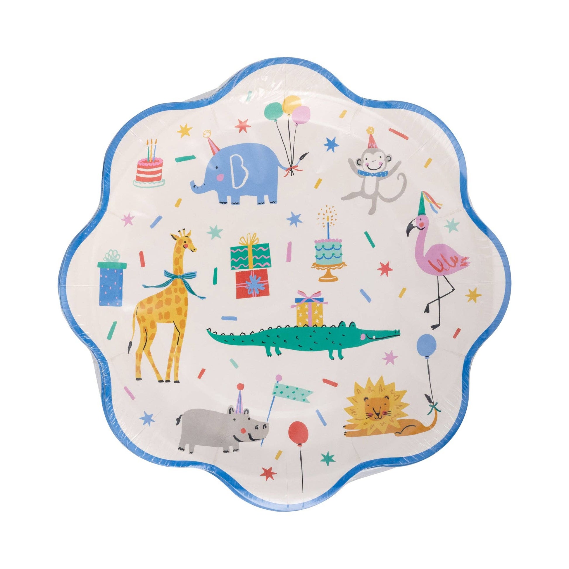 Colorful Animal Party Plates - 8 Pack, 9'' Fun Birthday Theme - Savannah Creations