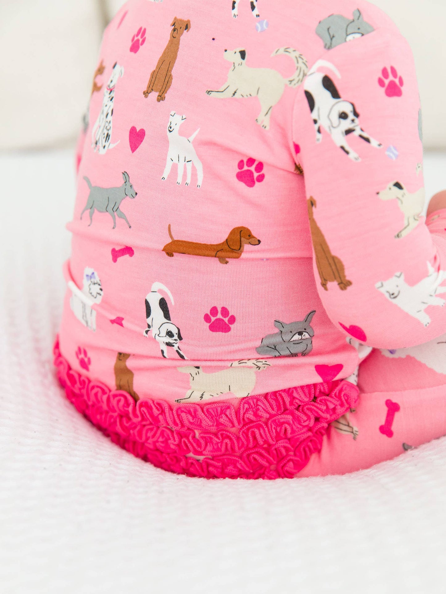 CozyPaws Bamboo Baby Sleeper with Puppy Print & Zipper - Savannah Creations
