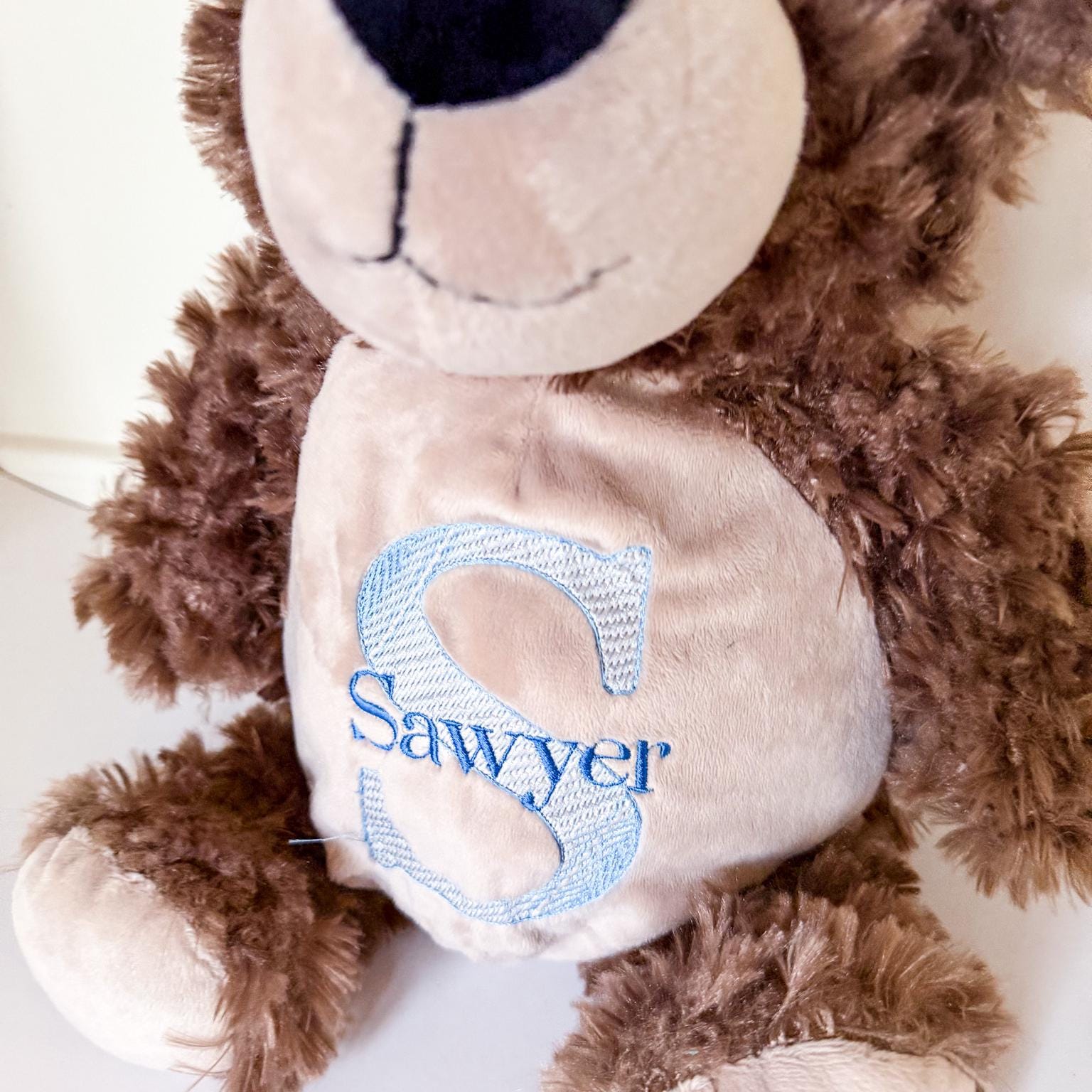 Custom Embroidered Bear – Personalized Baby Name Keepsake Plush Animal __etsy:8015517941