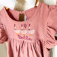 Girls Goose Birthday Dress, Monogrammed Linen Summer and Spring Dress, Embroidered Name