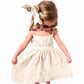 Monogrammed Toddler Cotton Linen Dress: Tie Strap Bow, Personalized Birthday Gift