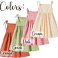 Monogrammed Toddler Cotton Linen Dress: Tie Strap Bow, Personalized Birthday Gift