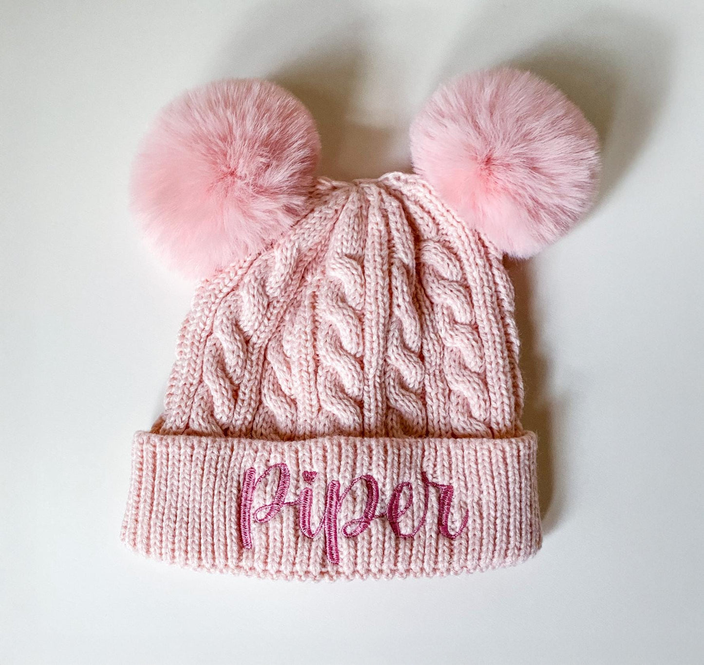 Monogrammed Baby Beanie: Personalized Pom Pom Knit Winter Hat