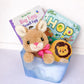 Custom Easter Basket, Bunny Plush, Wooden Car Toy, Easter Books