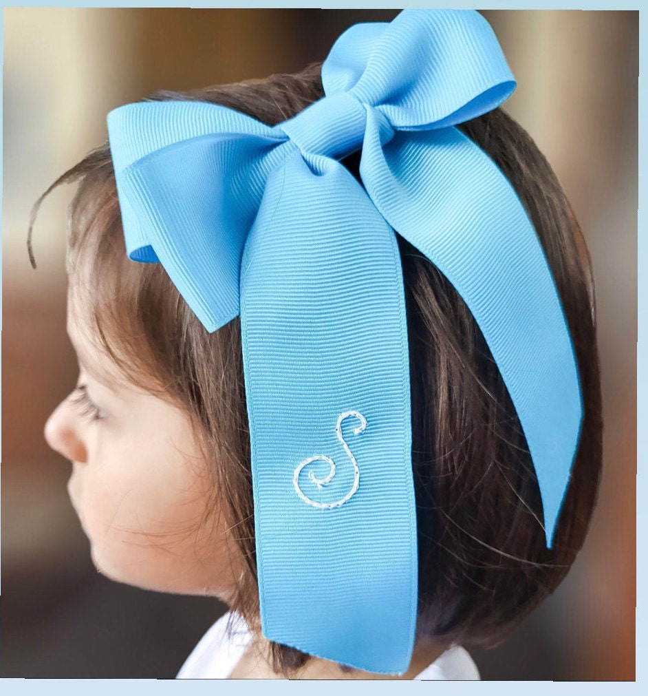 Custom Monogrammed Bows, Personalized Bow, Uniform Bow, Gift