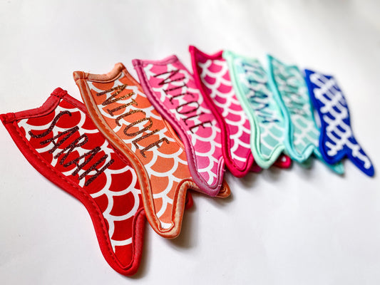 Custom Name Mermaid Popsicle Holders, Summer Gift, Birthday, Pool Party, Kids and Grandkids