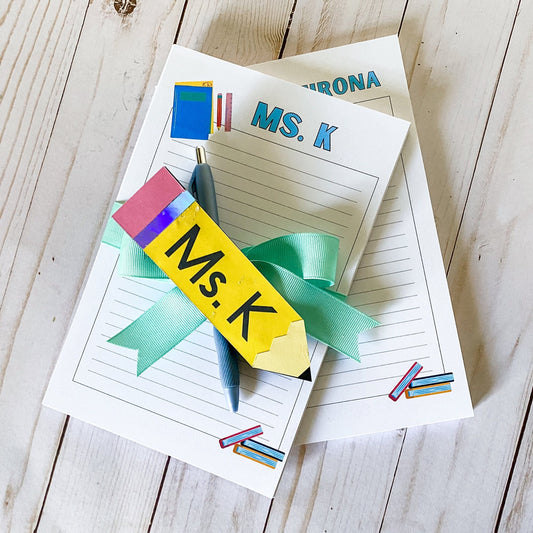 Custom Teacher Notepad Gift Set: Personalized Stationery