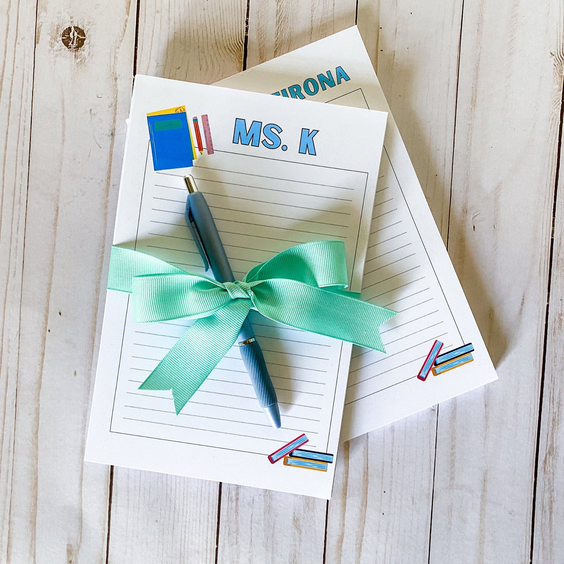 Custom Teacher Notepad Gift Set: Personalized Stationery