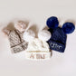 Monogrammed Baby Beanie: Personalized Pom Pom Knit Winter Hat