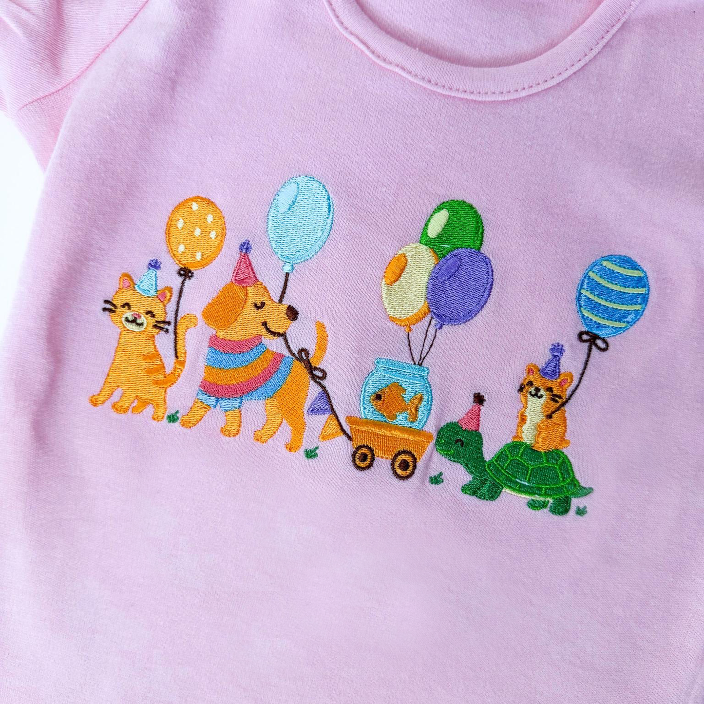 Embroidered Pet Birthday Parade Shirt - Savannah Creations