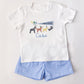 Embroidered Birthday Boy Puppy Outfit: Personalized Cotton Shirt & Shorts Set
