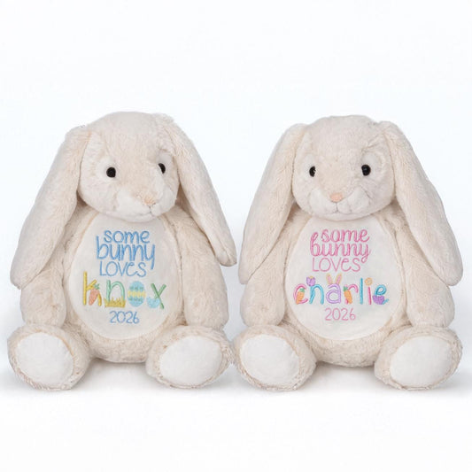 Embroidered Easter Bunny – Personalized Plush Keepsake, Baby's First Easter
