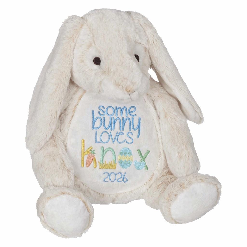 Embroidered Easter Bunny – Personalized Plush Keepsake, Baby's First Easter