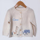 Embroidered Safari Animal Baby Sweater: Personalized Monogram Cardigan