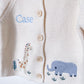 Embroidered Safari Animal Baby Sweater: Personalized Monogram Cardigan