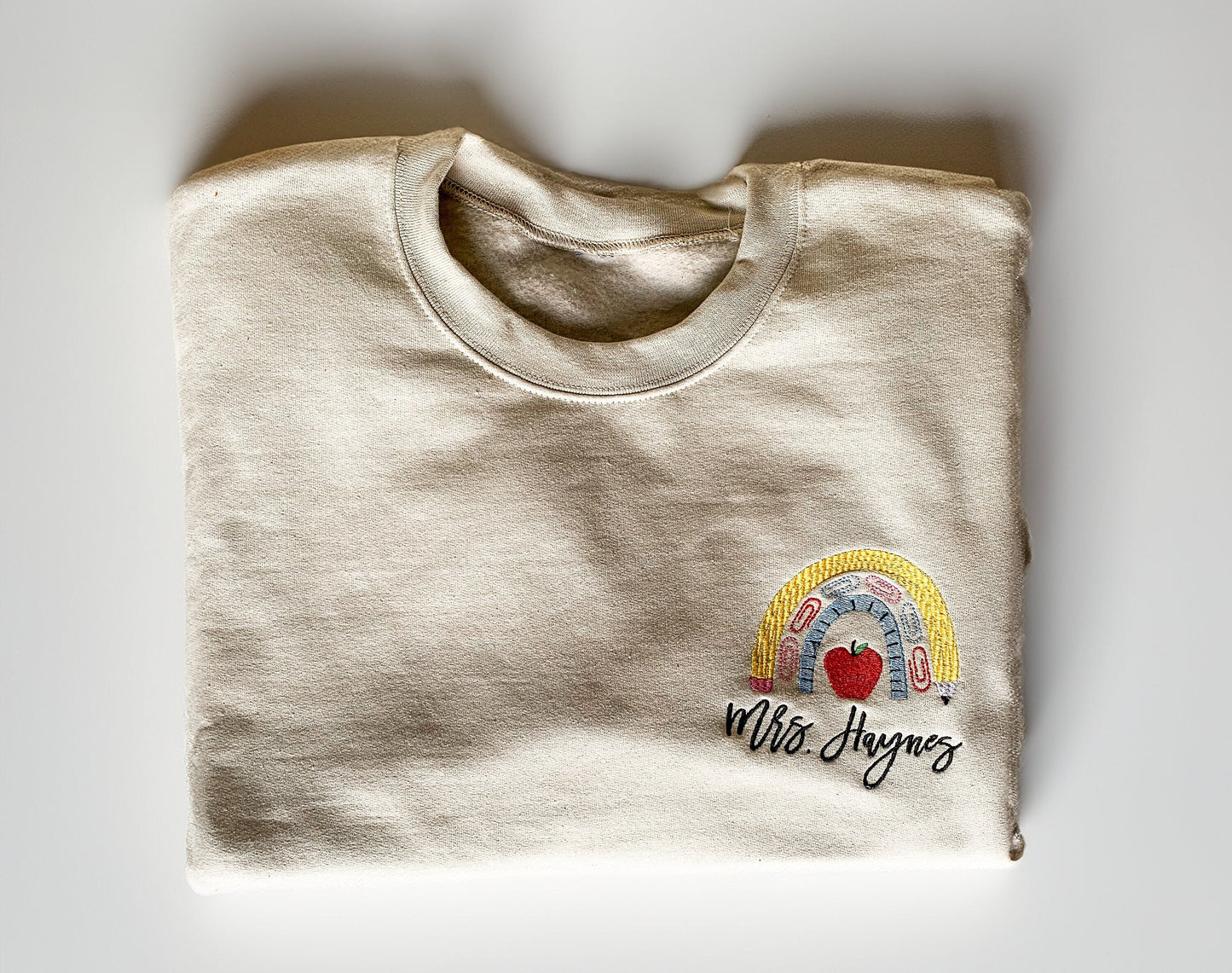 Embroidered Teacher Sweatshirt: Personalized Monogram, Classroom Gift