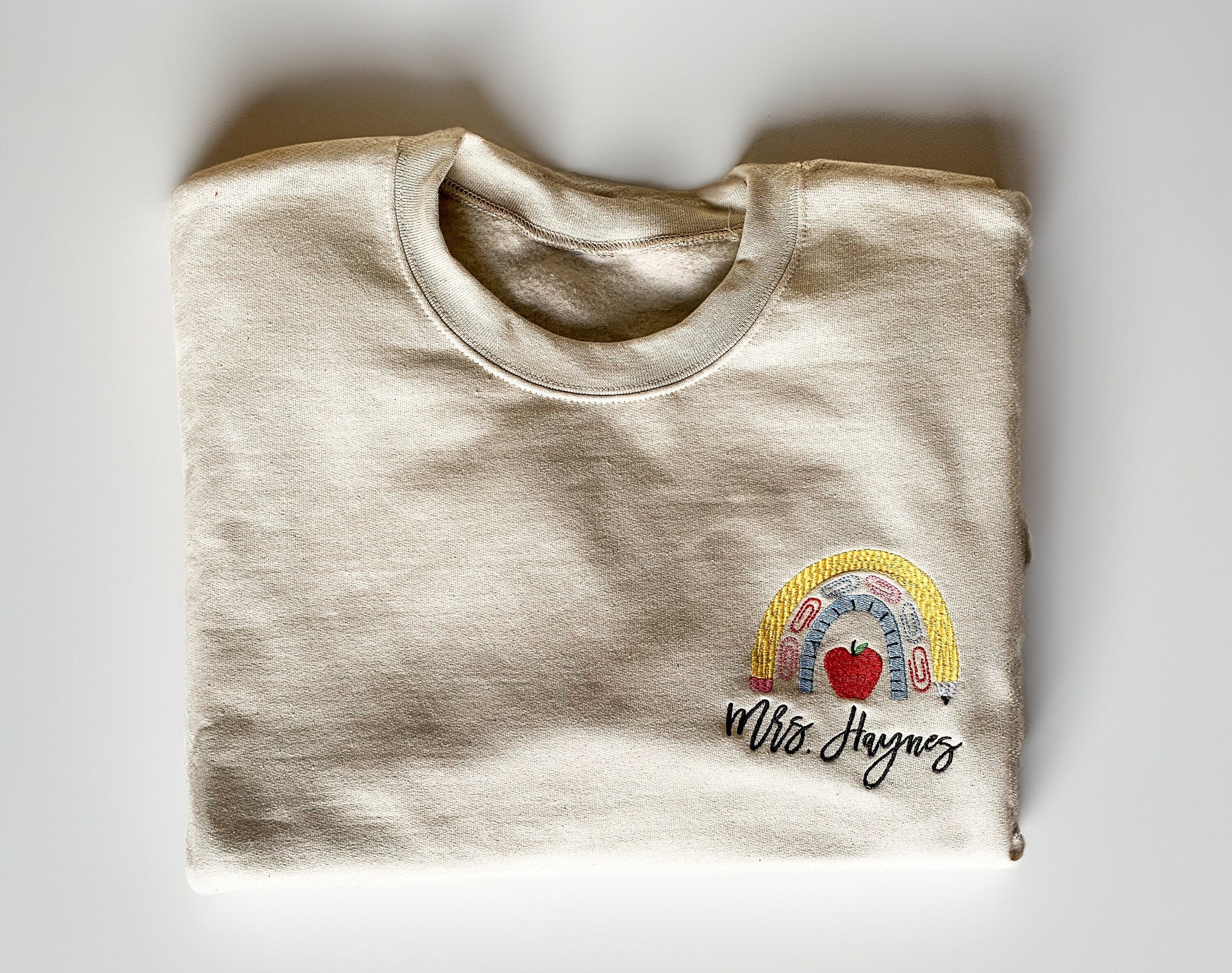 Embroidered Teacher Sweatshirt: Personalized Monogram, Classroom Gift