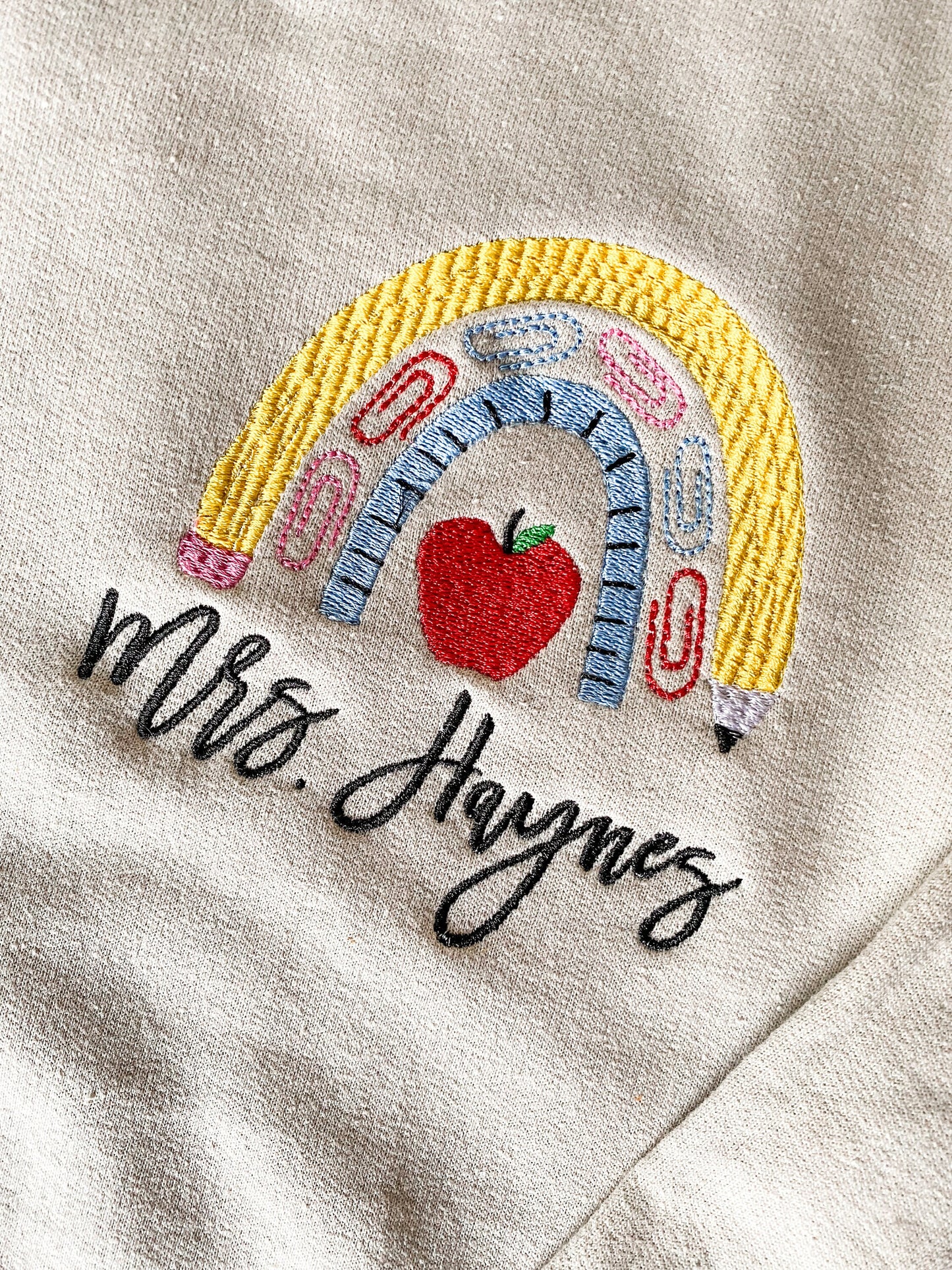 Embroidered Teacher Sweatshirt: Personalized Monogram, Classroom Gift